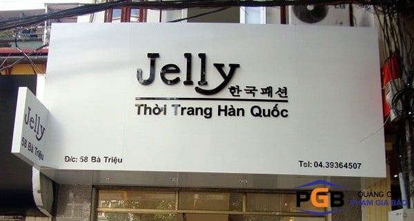 Bảng hiệu thời trang Jelly phong cách Hàn Quốc tại Nha Trang